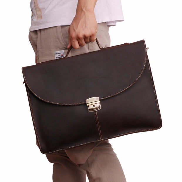 Angelo Ricci™ Retro Genuine Leather Business Briefcase