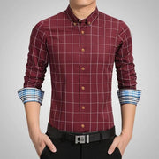 Angelo Ricci™ Plaid Formal Business Dress Shirt