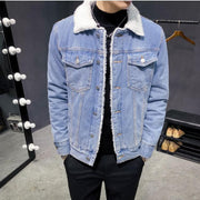 Angelo Ricci™ Trendy Warm Fleece Denim Jacket