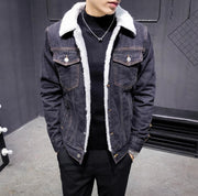 Angelo Ricci™ Trendy Warm Fleece Denim Jacket