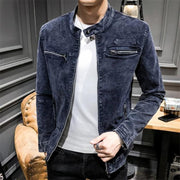 Angelo Ricci™ Solid Retro Style Denim Jacket