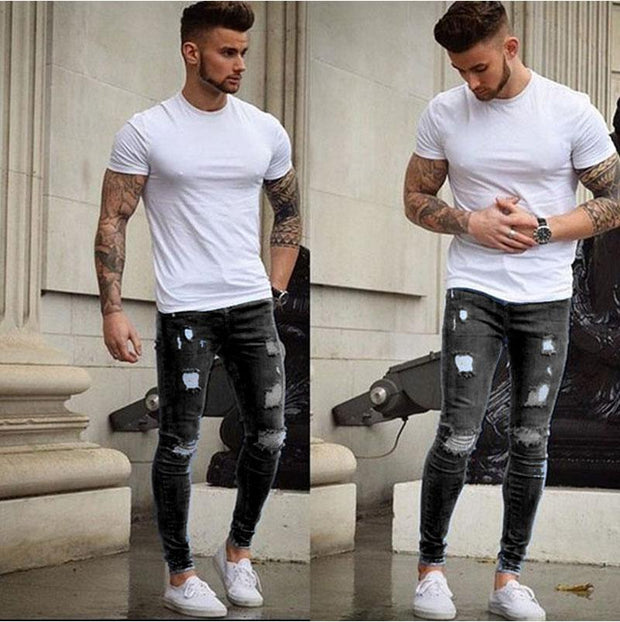 Angelo Ricci™ Ripped Design Skinny Jeans