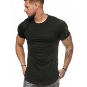 Angelo Ricci™ Brand Zipper On Shoulder T-shirt