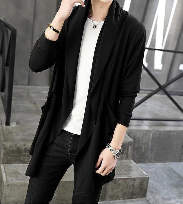 Angelo Ricci™ Autumn Draped Collar Casual Cardigan