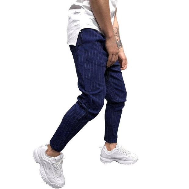 Angelo Ricci™ Streetwear Loose Stripe Middle Waist Pants