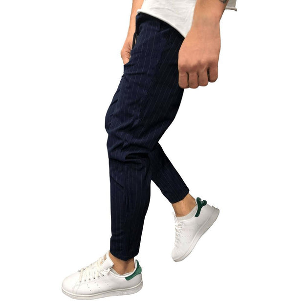 Angelo Ricci™ Streetwear Loose Stripe Middle Waist Pants