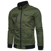 Angelo Ricci™ Epaulet Design Pockets Zip Up Jacket