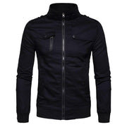 Angelo Ricci™ Epaulet Design Pockets Zip Up Jacket