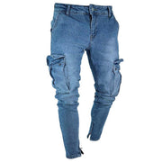 Angelo Ricci™ Trend Knee Hole Zipper Feet Jeans