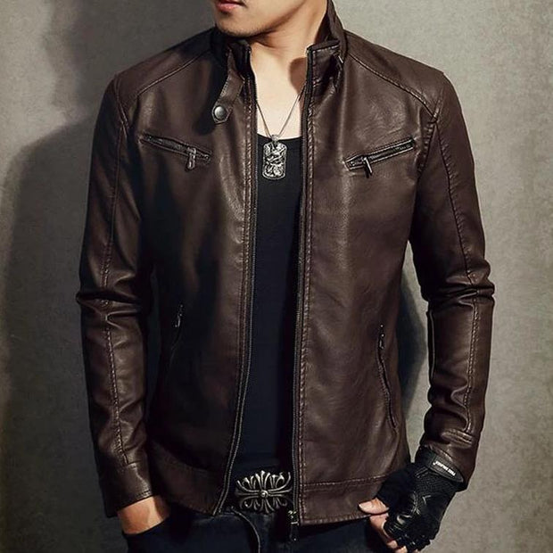 Angelo Ricci™ Moto Sheepskin Leather Jacket