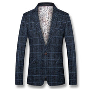 Angelo Ricci™ Autumn Plaid Men Blazer