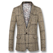 Angelo Ricci™ Autumn Plaid Men Blazer