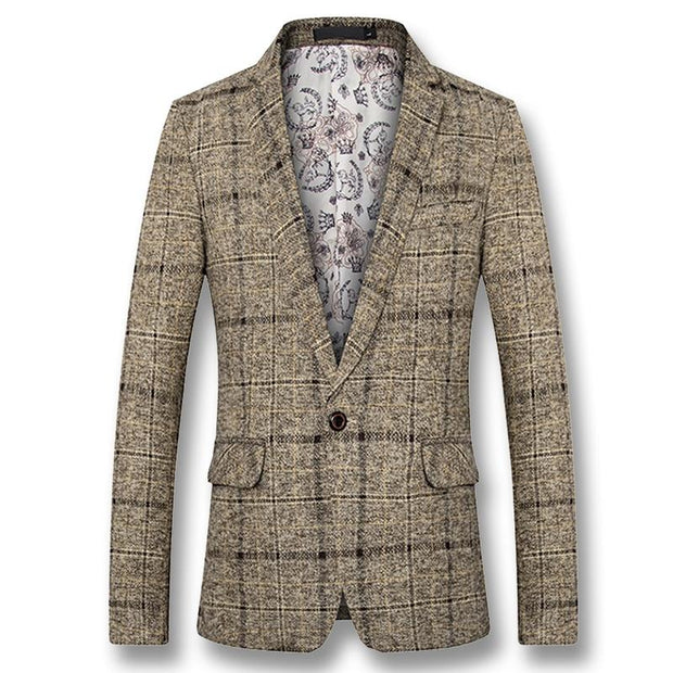 Angelo Ricci™ Autumn Plaid Men Blazer