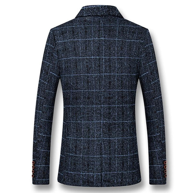 Angelo Ricci™ Autumn Plaid Men Blazer