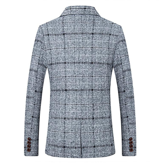 Angelo Ricci™ Autumn Plaid Men Blazer