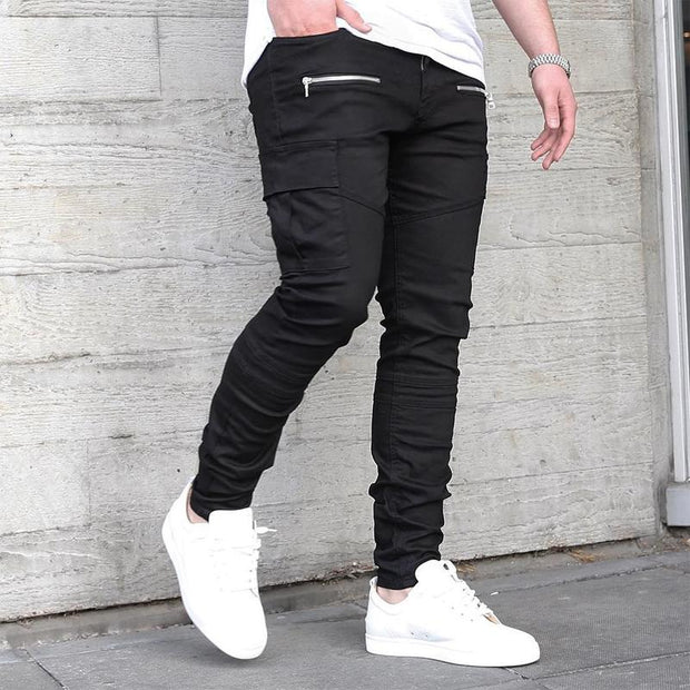 Angelo Ricci™ Brand Zipper On Pocket Pencil Pants