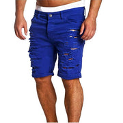 Angelo Ricci™ Hole Zipper Fly Mid Waist Shorts